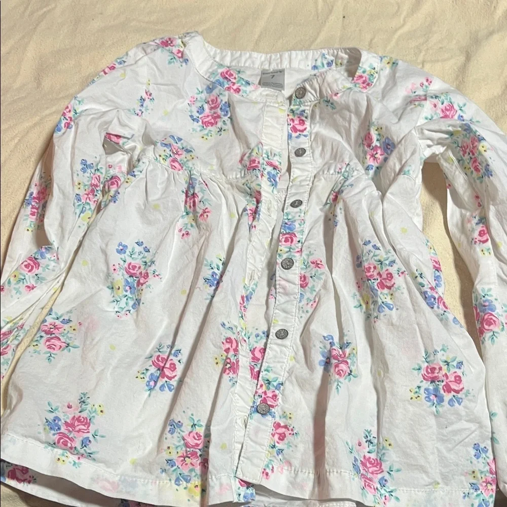Carter's White Floral Button Down Shirt
